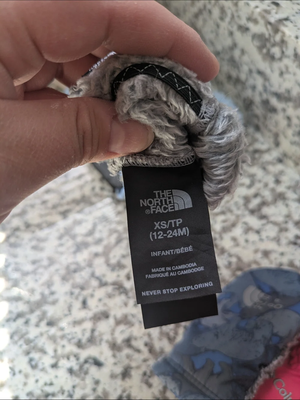 The North Face Light Blue Sherpa Baby Mittens